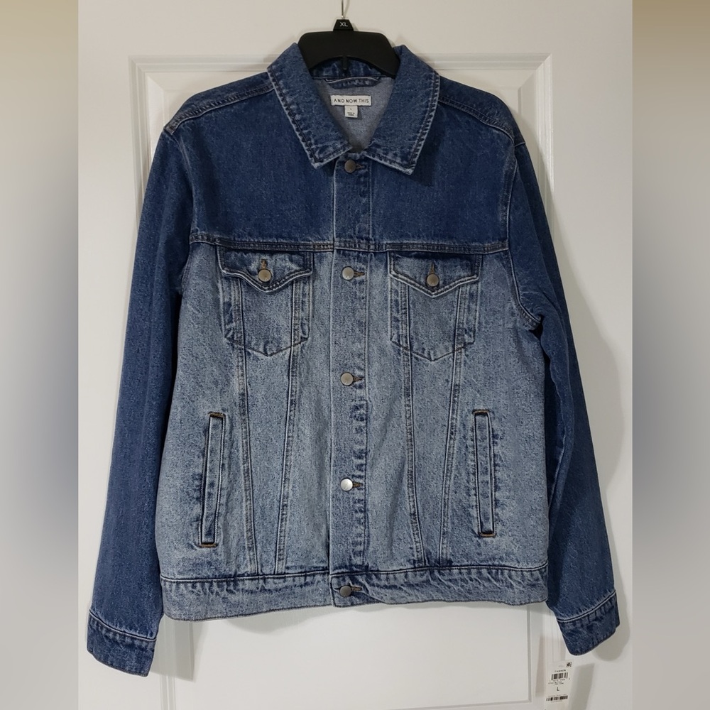 NWT Men's Two Tone Denim Jacket Size Large - Picture 4 of 9